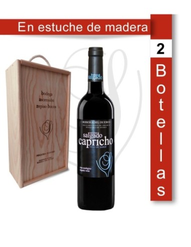 2 Botellas 75cl. de Vino de autor ecológico en estuche de madera Verónica Salgado 2019 LVV19 14,5% Vol         CONTIENE SULFITOS