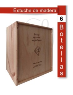 Estuche de madera para 6 botellas de vino 75 cl.