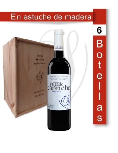 6 Botellas 75cl. en caja de madera de Verónica Salgado Capricho ecológico 2018 LCZ18