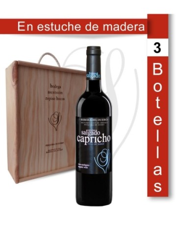3 Botellas 75cl. de Vino de autor ecológico en estuche de madera Verónica Salgado 2019 LVV19