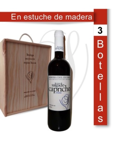 3 Botellas 75cl. en estuche de madera de Verónica Salgado Capricho ecológico 2018 LCZ18